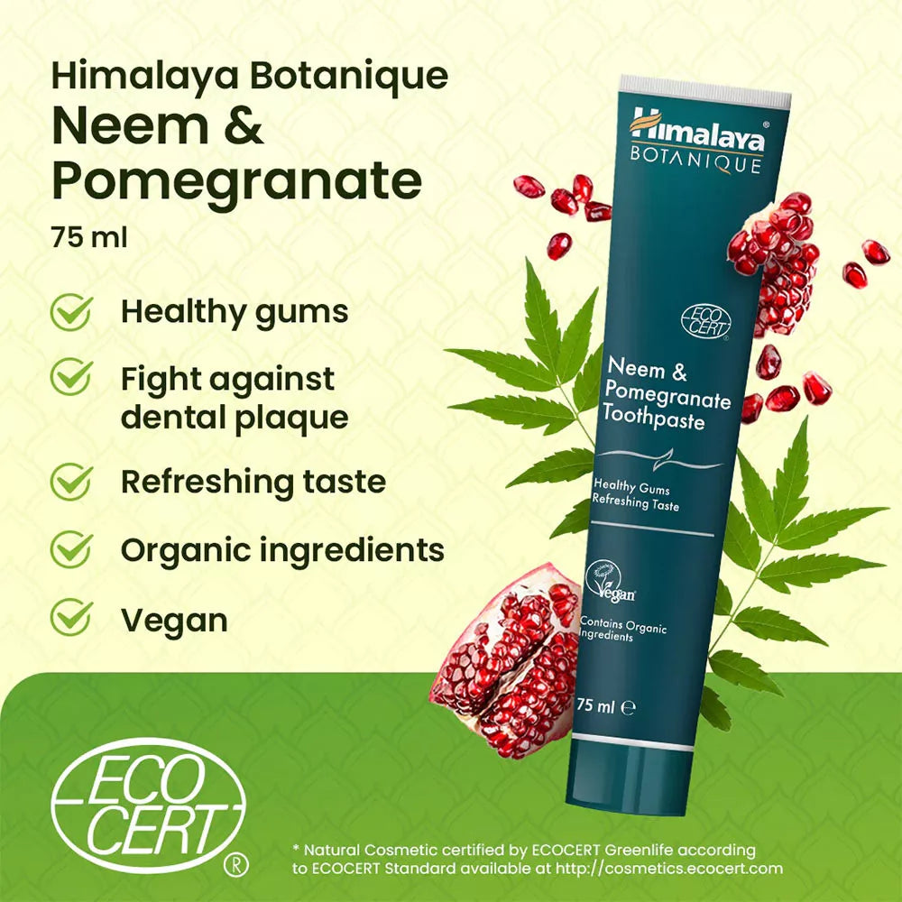 Himalaya Botanique Neem Pomegranate Toothpaste (75 ml, Neem & Pomegranate)
