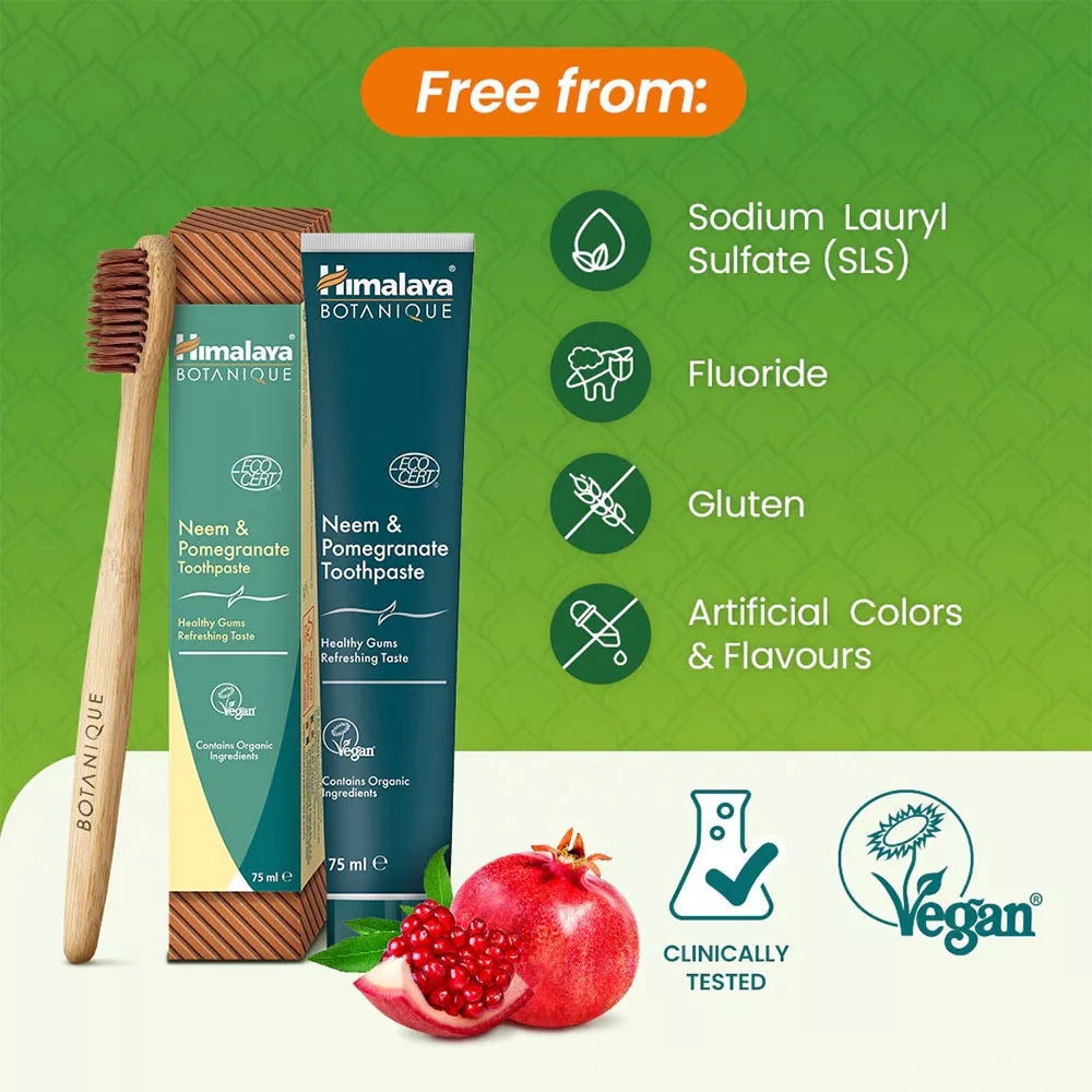Himalaya Botanique Neem Pomegranate Toothpaste (75 ml, Neem & Pomegranate)