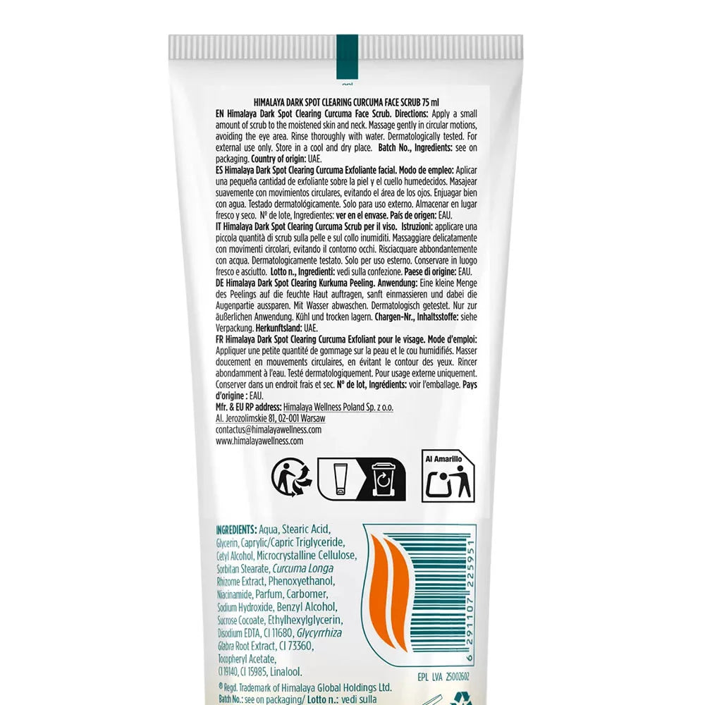 Himalaya Dark Spot Clearing Curcuma Face Scrub (75 ml)