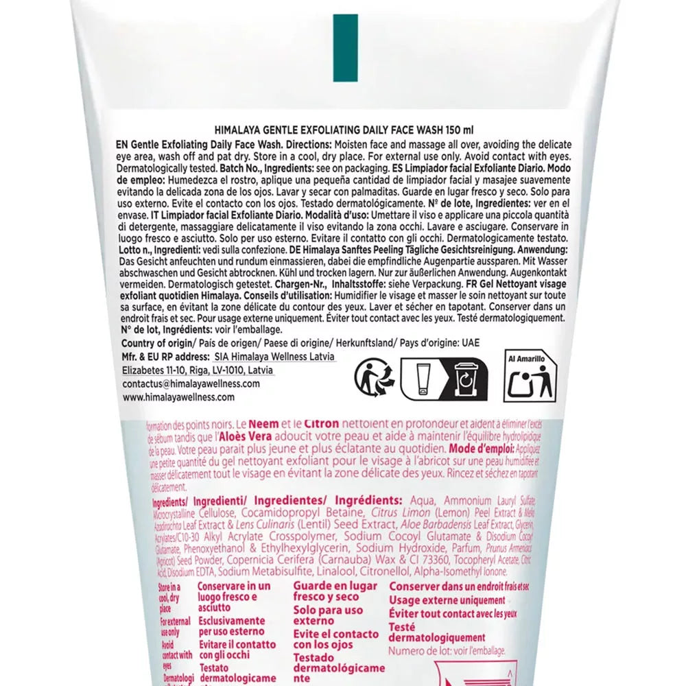 Himalaya Gentle Exfoliating Daily Face Wash (150 ml, Apricot – Aloe Vera)