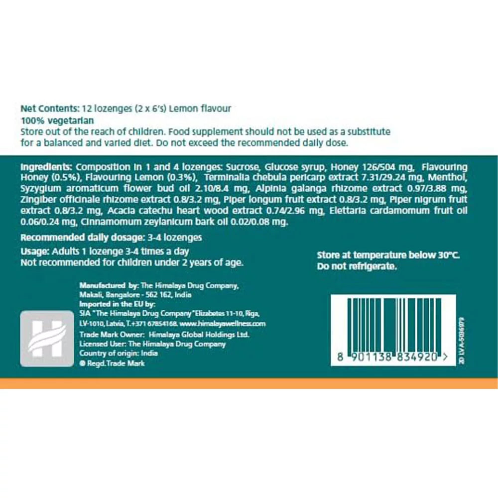 Himalaya Koflet-H (12 lozenges, Lemon)