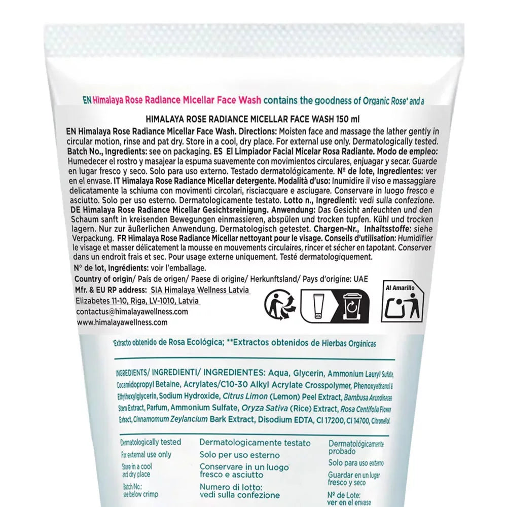 Himalaya Micellar Face Wash (150 ml, Rose Radiance)