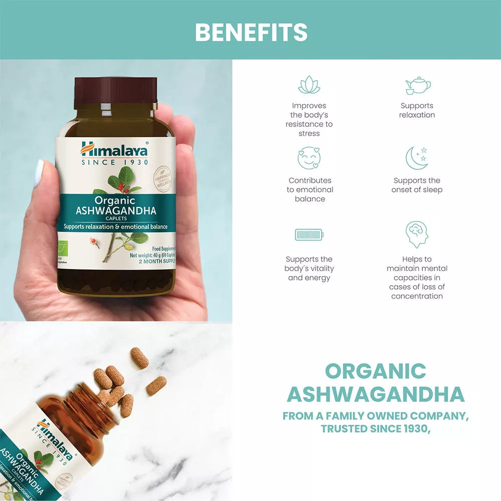 Himalaya Organic Ashwagandha (60 Caplets)