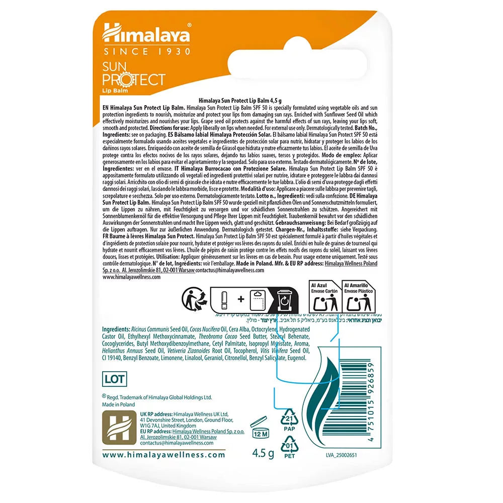 Himalaya Sun Protect SPF50 Lip Balm (4,5 g)