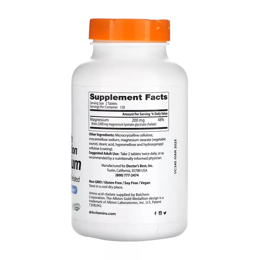 Doctor's Best High Absorption Magnesium 100 mg (240 Tablets)
