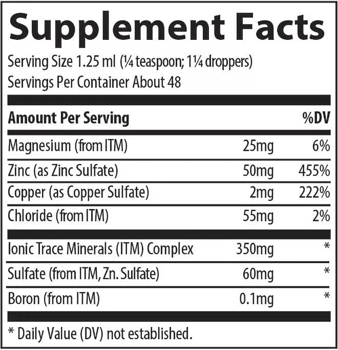 Trace Minerals Liquid Ionic Zinc 50 mg (59 ml)