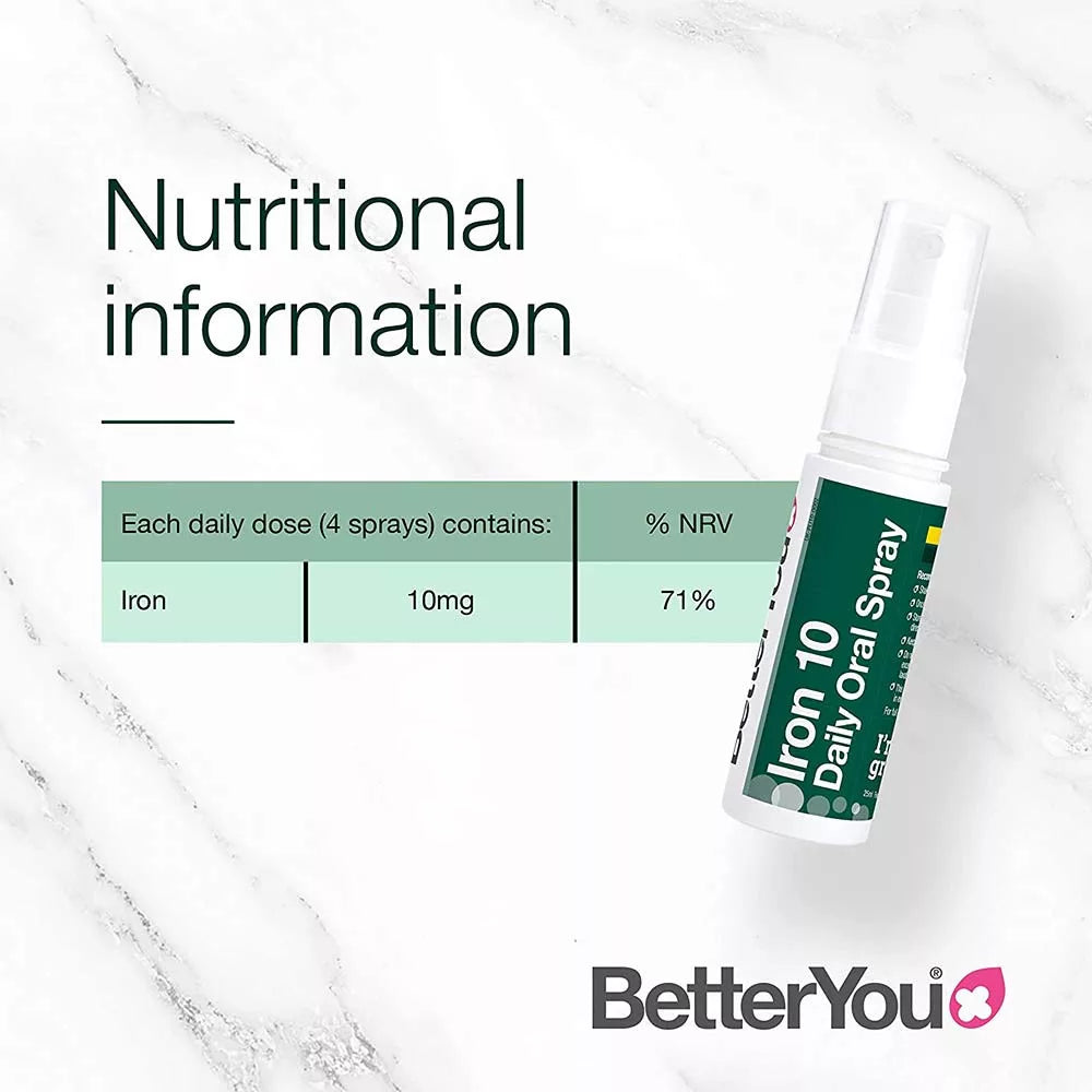 BetterYou Iron 10 Daily Oral Spray (25 ml, Pomegranate)