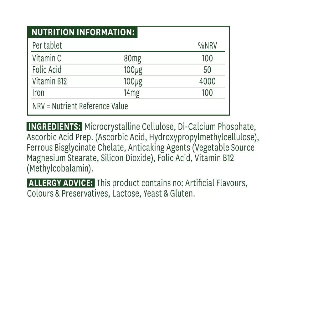 Natures Aid Iron Bisglycinate (90 Tablets)