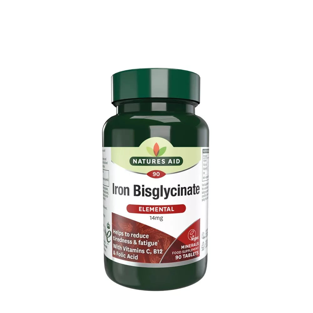 Natures Aid Iron Bisglycinate (90 Tablets)