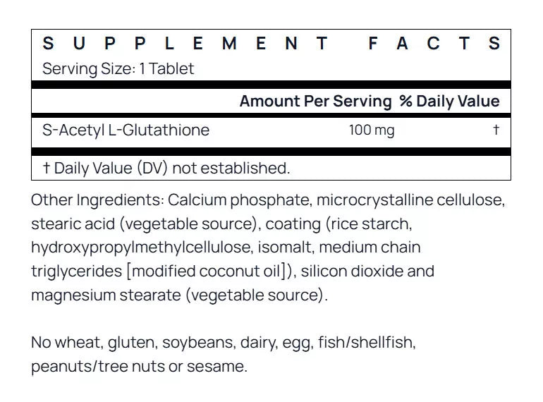 Jarrow Formulas S-Acetyl L-Glutathione (60 Tablets)