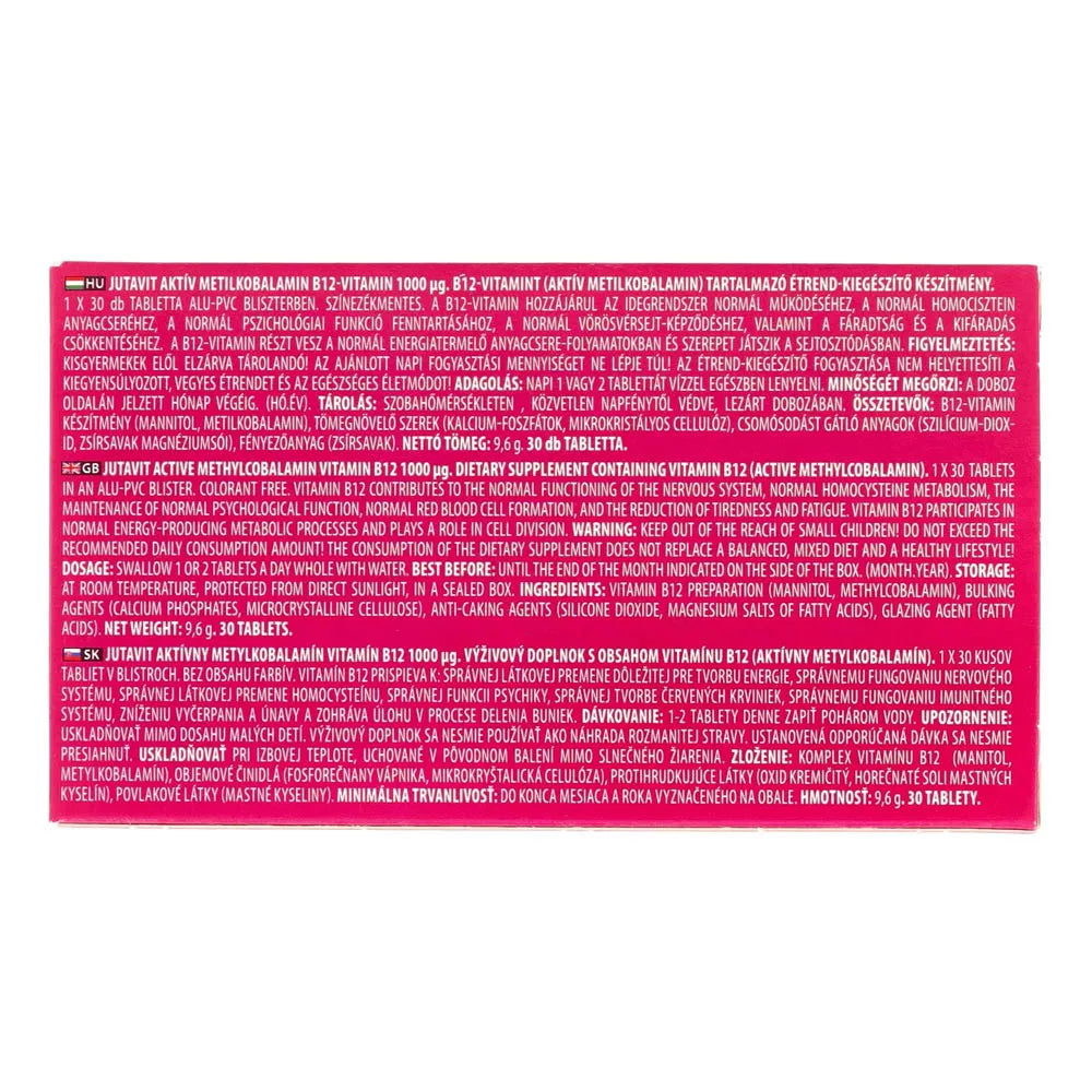 JutaVit Vitamin B12 Active Methylcobalamin (30 Tablets)