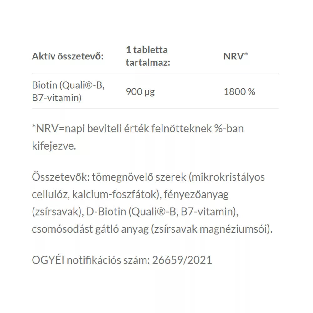 JutaVit Biotin 900 mcg (100 Tablets)
