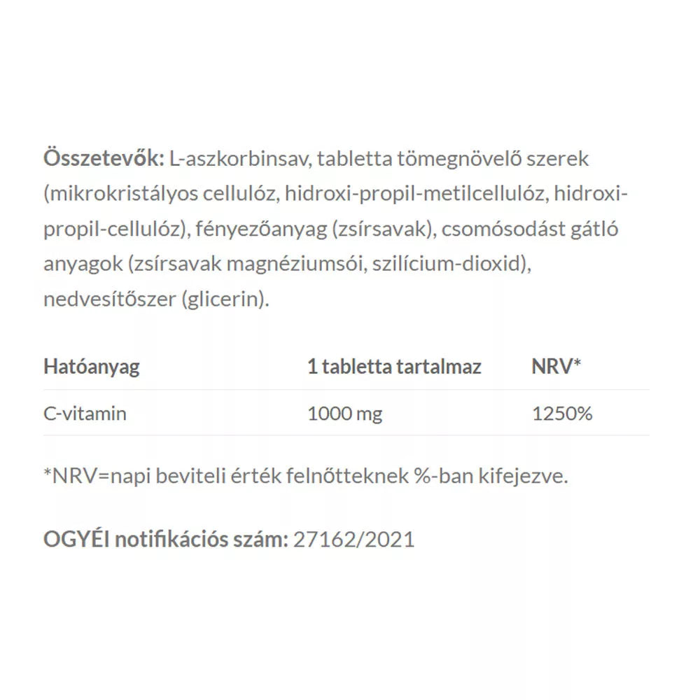 JutaVit Vitamin C 1000 mg Basic (100 Tablets)