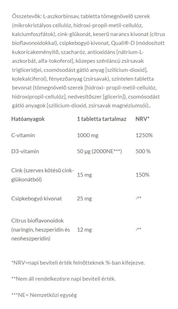 JutaVit Vitamin C 1000 mg - C+D Duo Plus (100 Tablets)