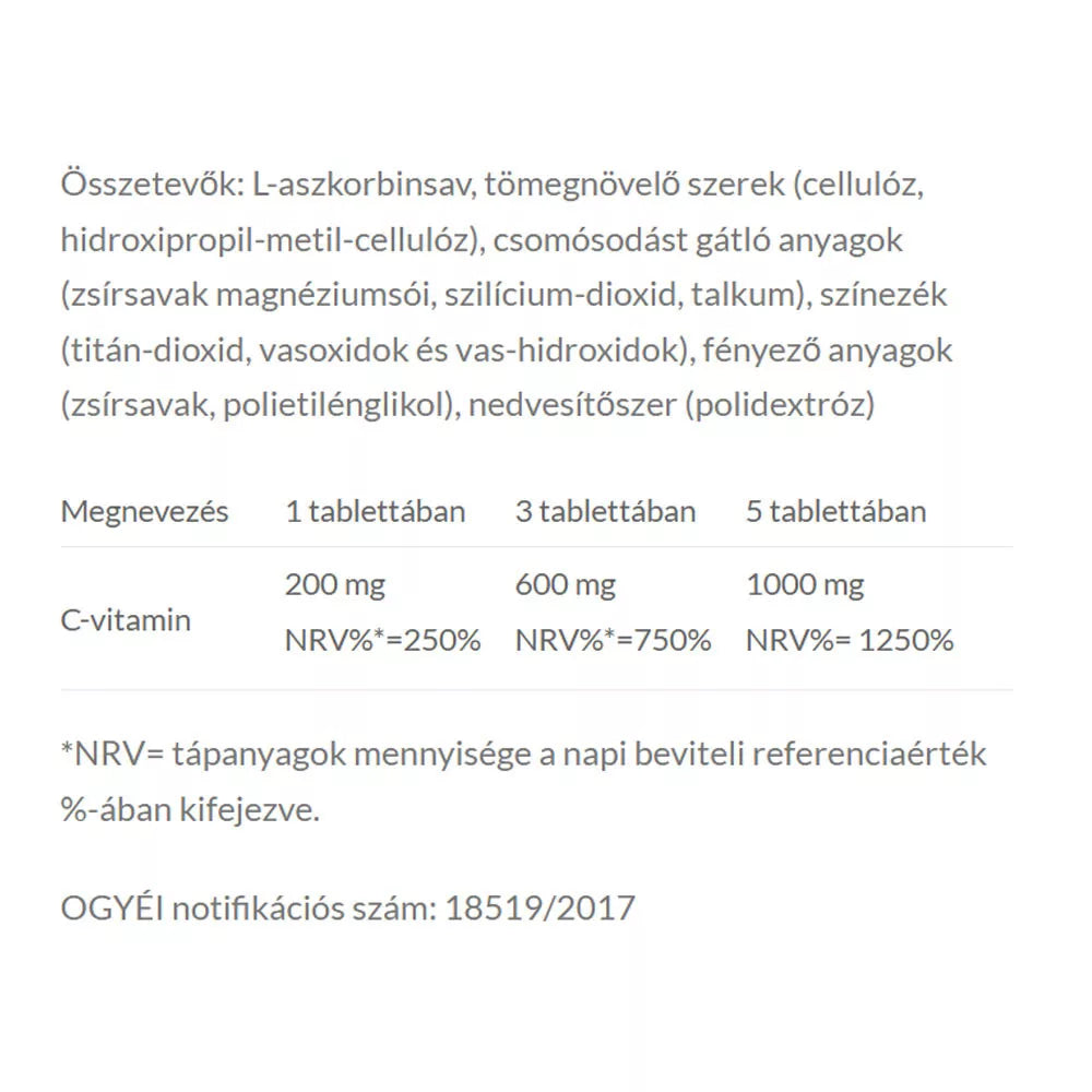 JutaVit Vitamin C 200 mg (60 Tablets)