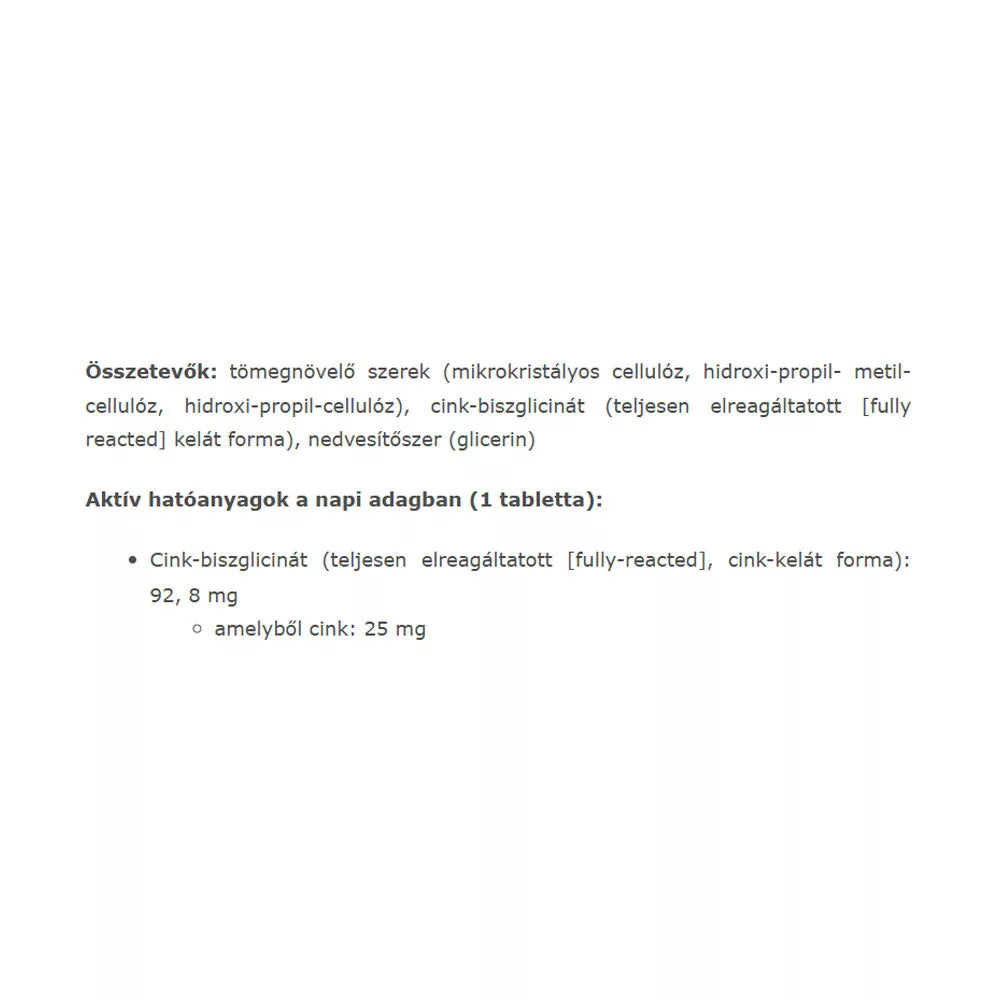 JutaVit Zinc Bisglycinate (60 Tablets)