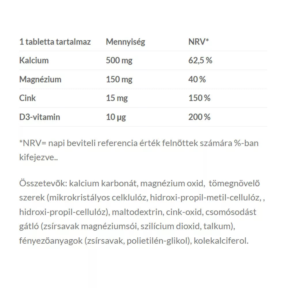 JutaVit Calcium-Magnesium-Zinc+D3 Forte (30 Tablets)