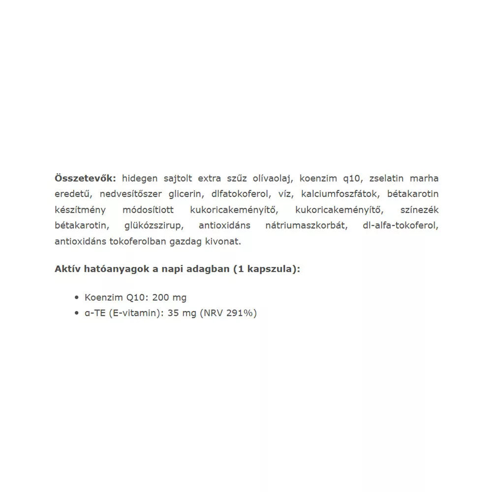 JutaVit Coenzyme Q10 200 mg (60 Softgels)