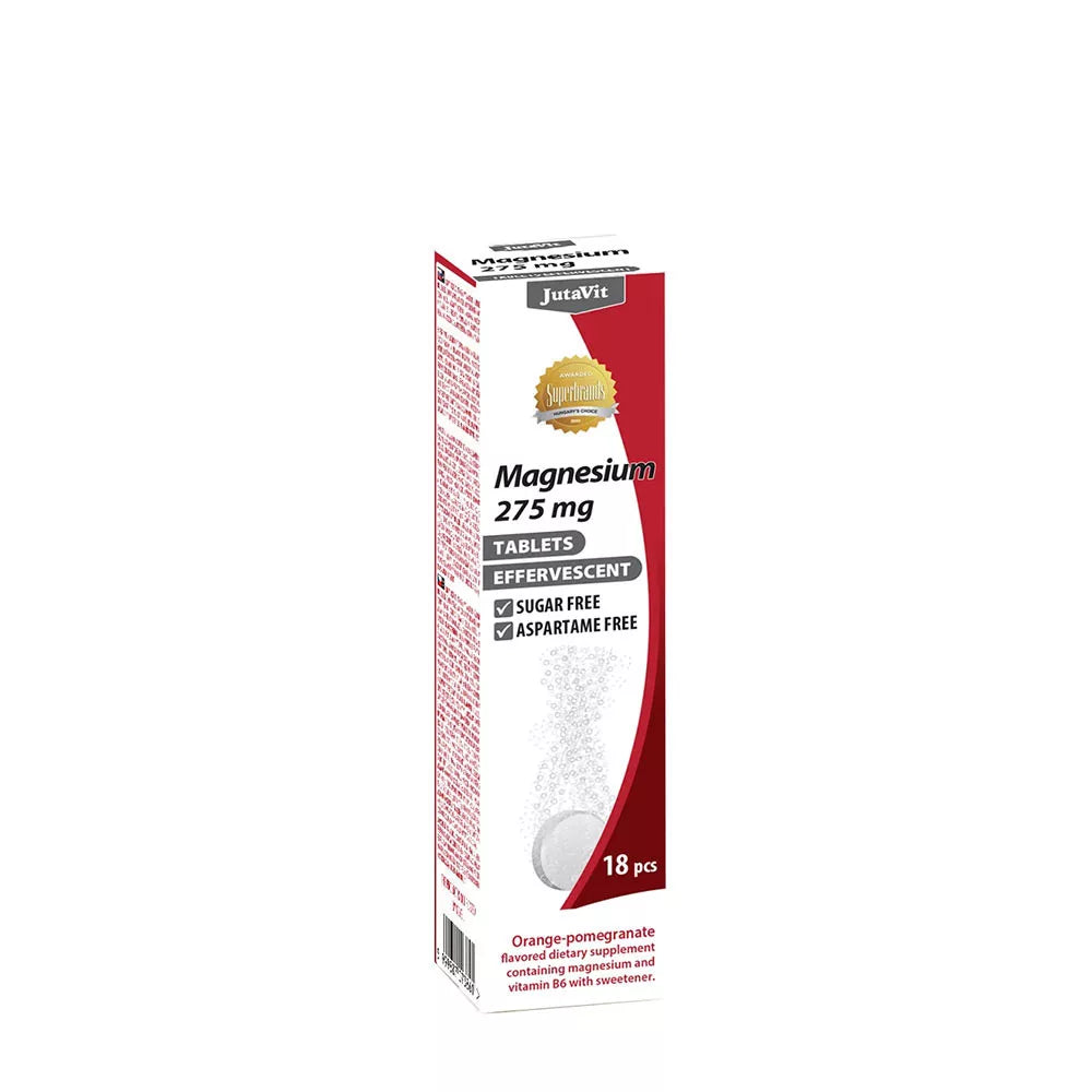 JutaVit Magnesium 275 mg (18 Effervescent Tablets, Orange-Pomegranate)