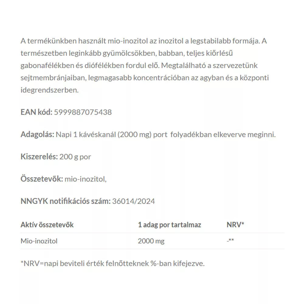 JutaVit Myo-Inositol Powder (200 g)