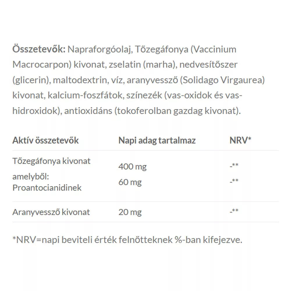 JutaVit Cranberry 800 mg + Golden Rod Extract (70 Softgels)