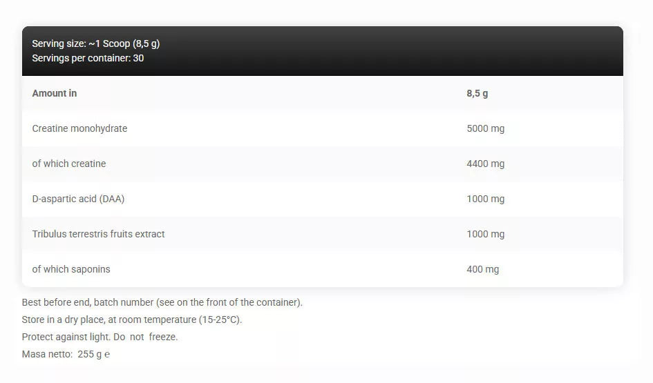 Kevin Levrone Legendary Test Creatine (255 g, Mango Lemon)