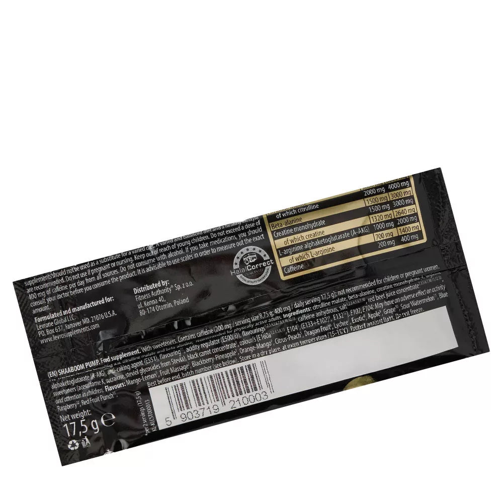 Kevin Levrone Shaaboom Pump Sample (17,5 g, Dragon Fruit)