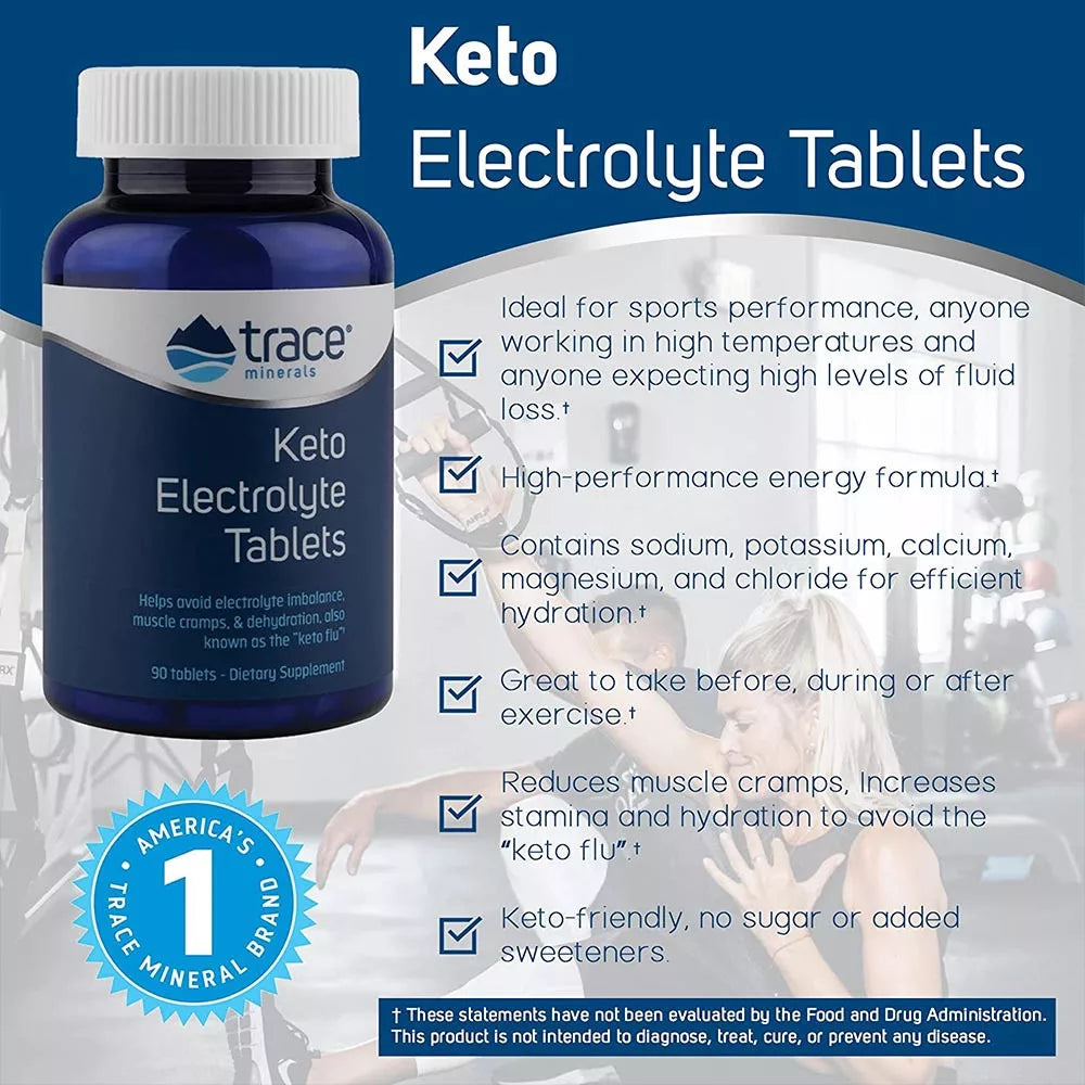 Trace Minerals Keto Electrolyte Tablets (90 Tablets)