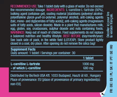 BioTechUSA L-Carnitine (30 Tablets)