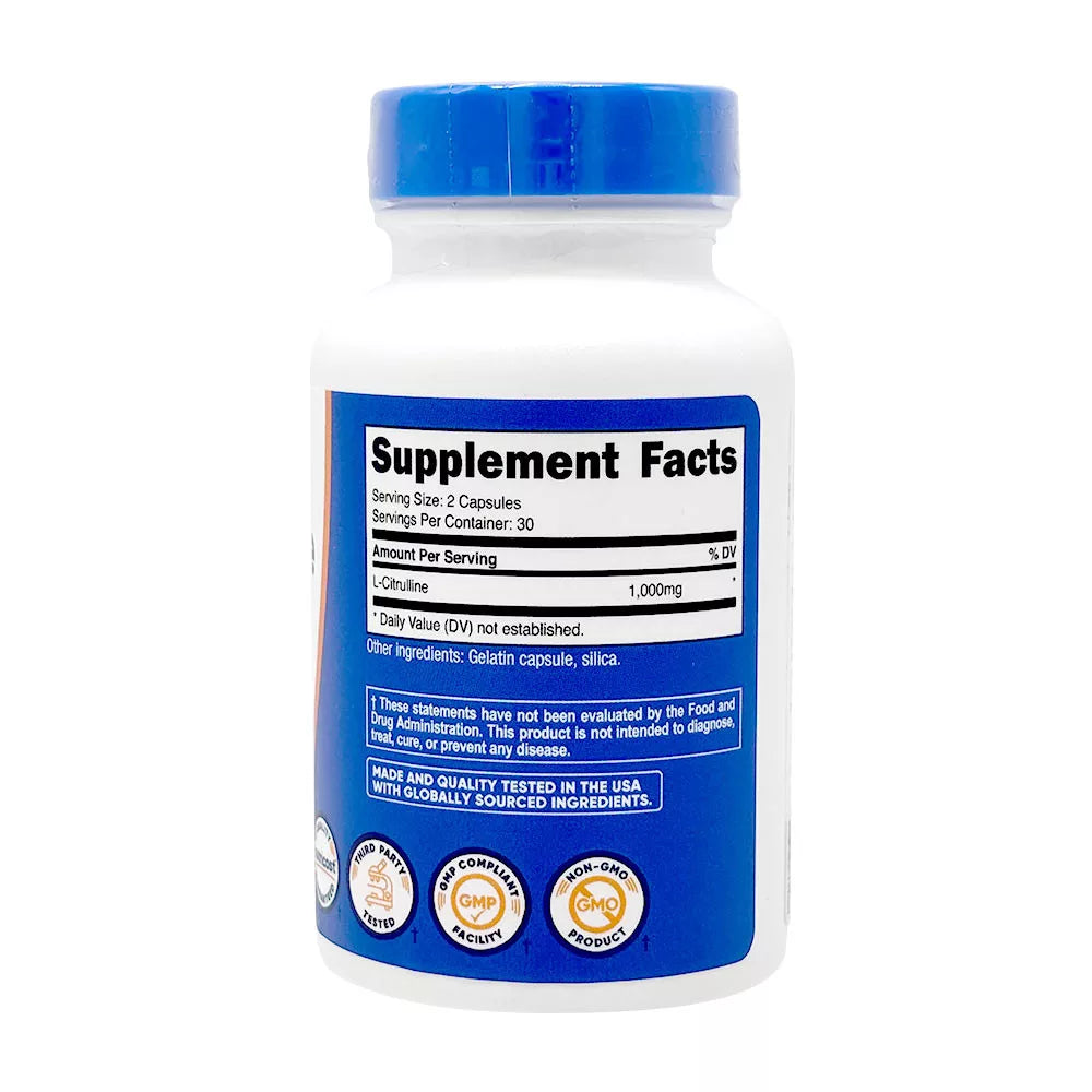 Nutricost L-Citrulline 1000 mg (60 Capsules)