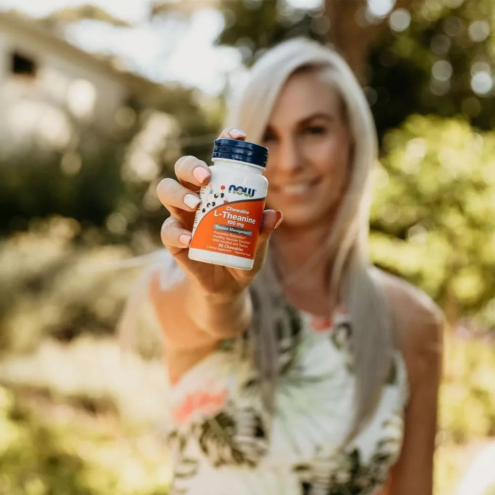 Now Foods L-Theanine, Double Strength 200 mg (120 Veg Capsules)