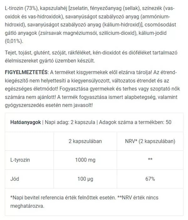 BioTechUSA L-Tyrosine (100 Capsules)