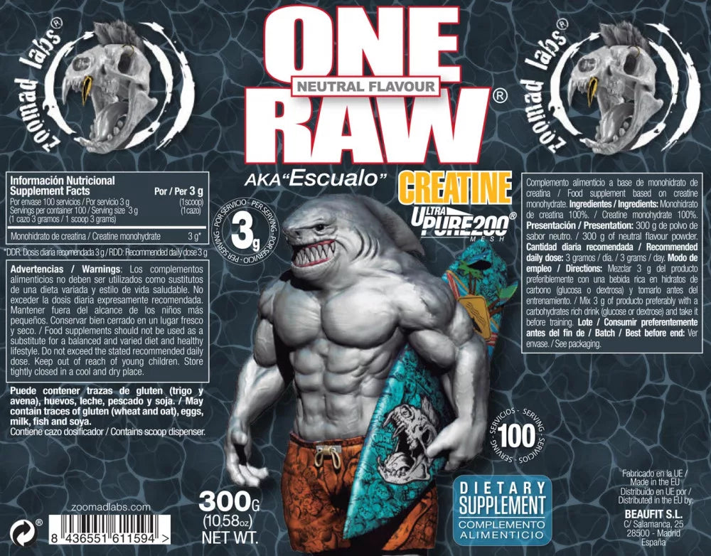 Zoomad Labs One Raw® Creatine (300 g, Unflavored)