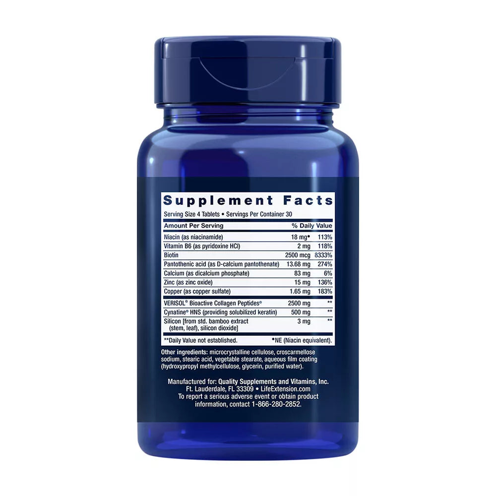 Life Extension Hair, Skin & Nails Collagen Plus Formula (120 Tablets)