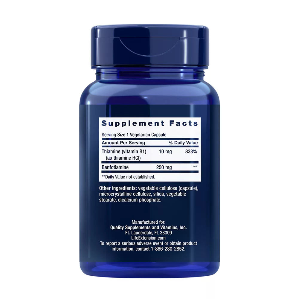 Life Extension Mega Benfotiamine 250 mg (120 Veg Capsules)