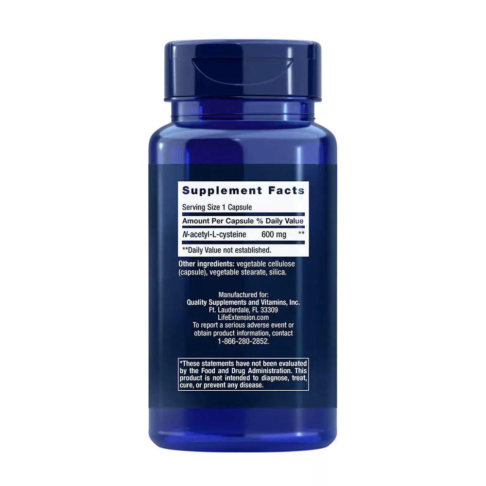 Life Extension N-Acetyl-L-Cysteine 600 mg (60 Capsules)