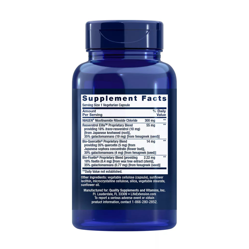 Life Extension NAD+ Cell Regenerator™ and Resveratrol Elite™ (30 Veg Capsules)