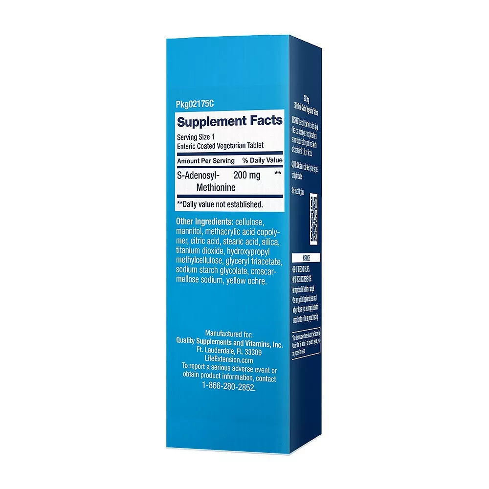 Life Extension SAMe 200 mg (S-Adenosyl-Methionine) (30 Tablets)