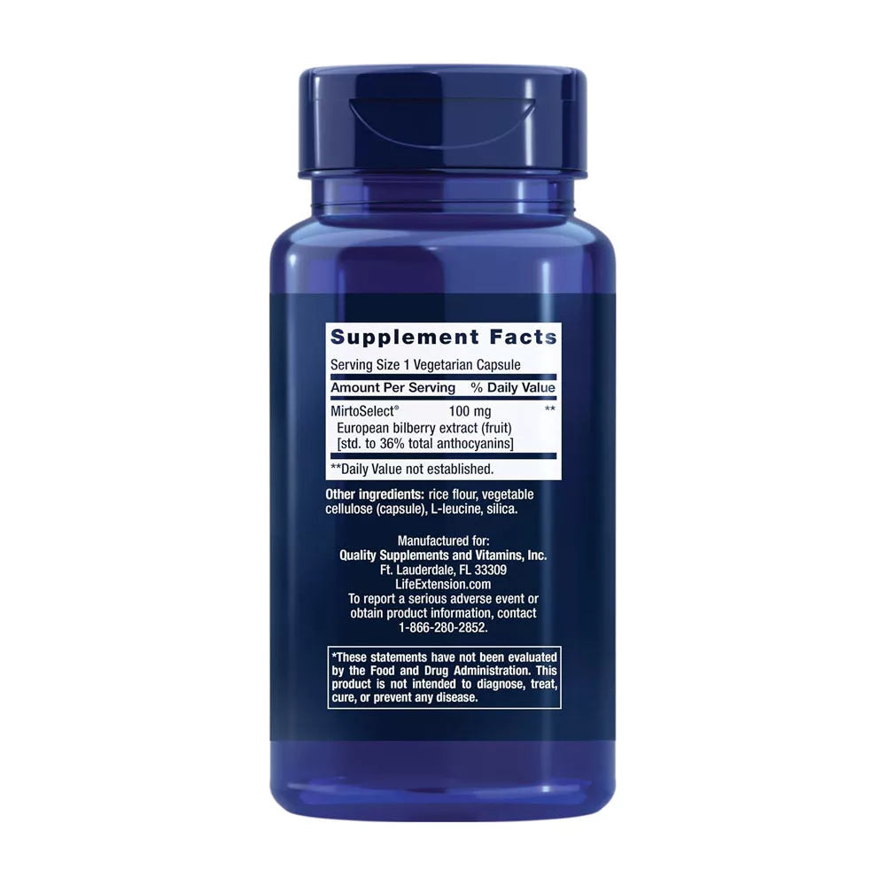 Life Extension Standardized European Bilberry Extract (90 Veg Capsules)