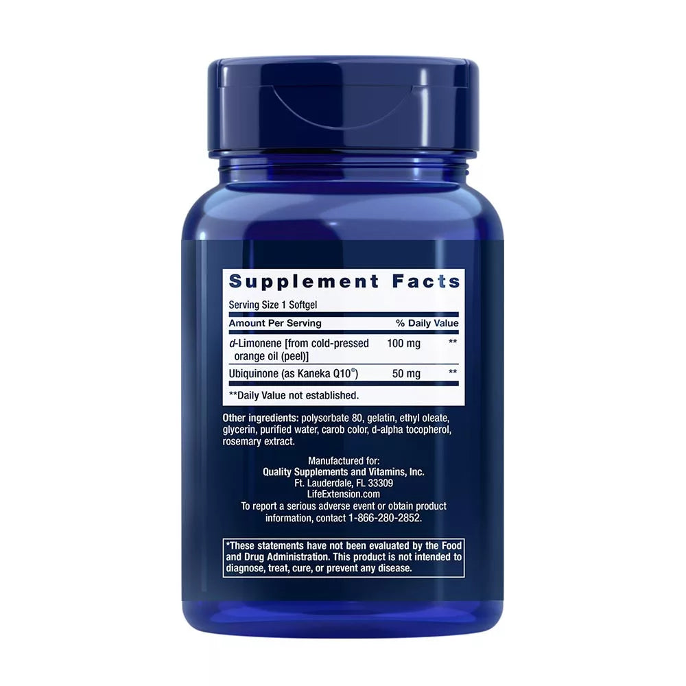 Life Extension Super-Absorbable CoQ10 (Ubiquinone) with d-Limonene (60 Softgels)
