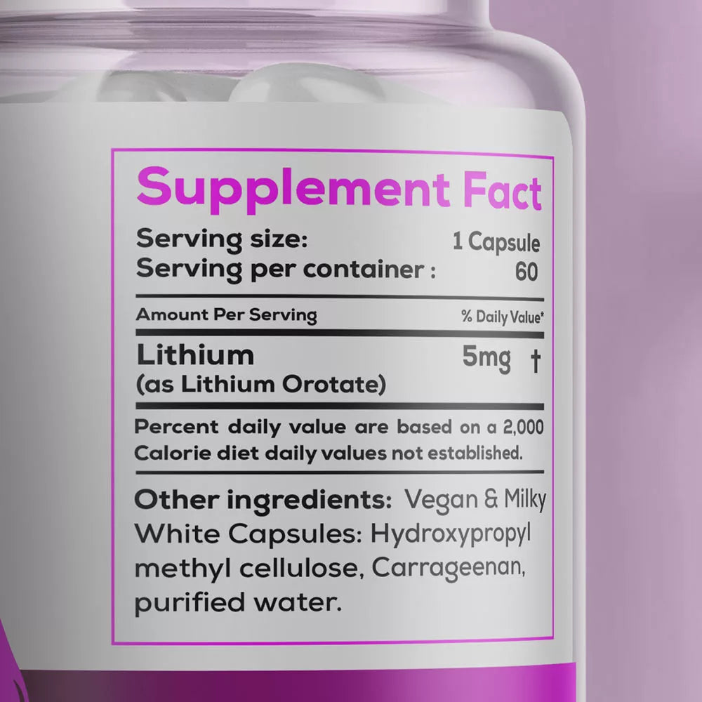 Oly Lithium Orotate 5 mg (60 Capsules)