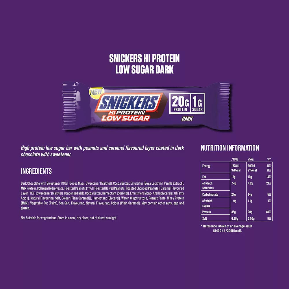 Mars HiProtein Low Sugar Bar (57 g, Dark Chocolate)