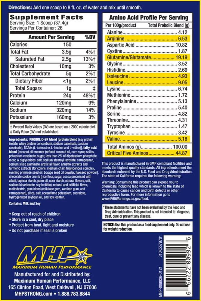 MHP Probolic-SR Muscle Feeding Protein (972 g, Cookies & Cream)