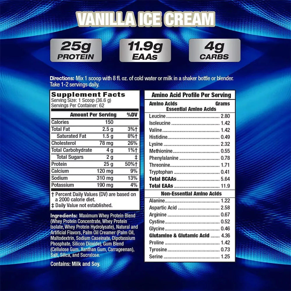 MHP Maximum Whey - 100% Whey Protein (2270 g, Vanilla Ice Cream)