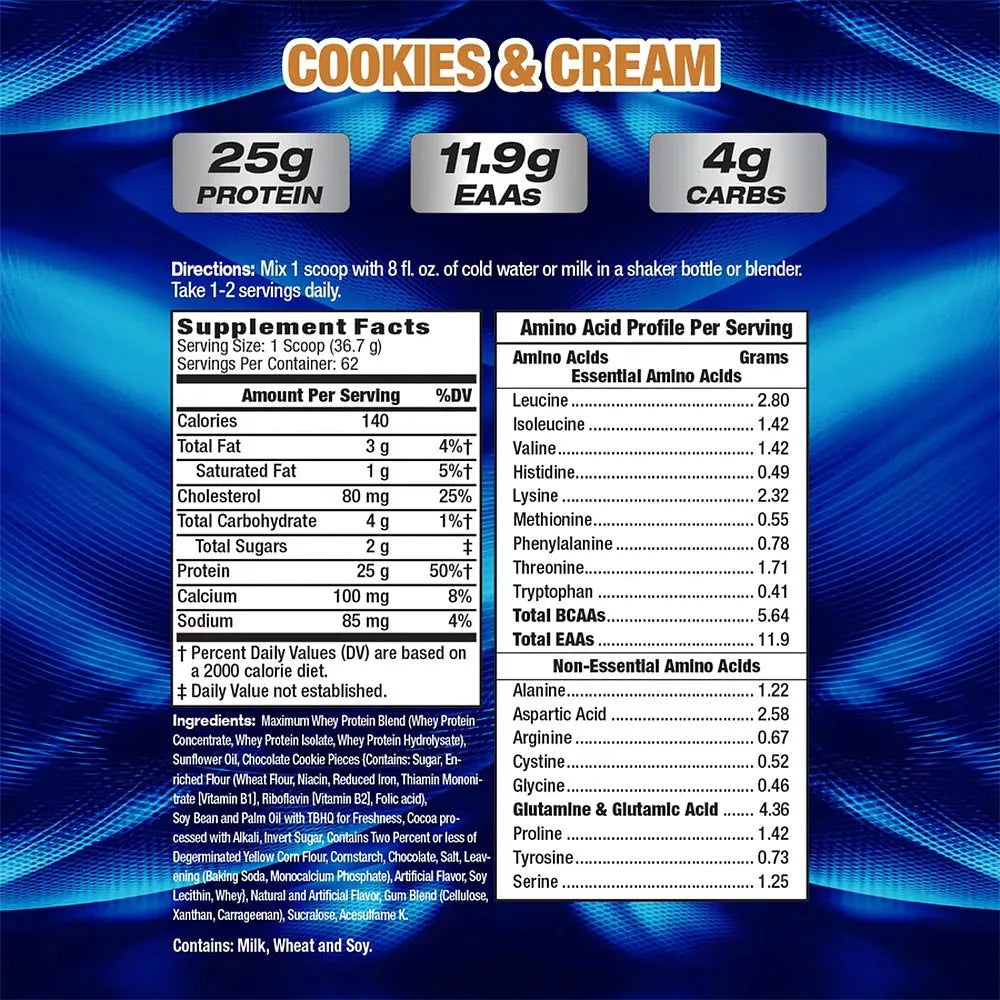 MHP Maximum Whey - 100% Whey Protein (2275 g, Cookies & Cream)
