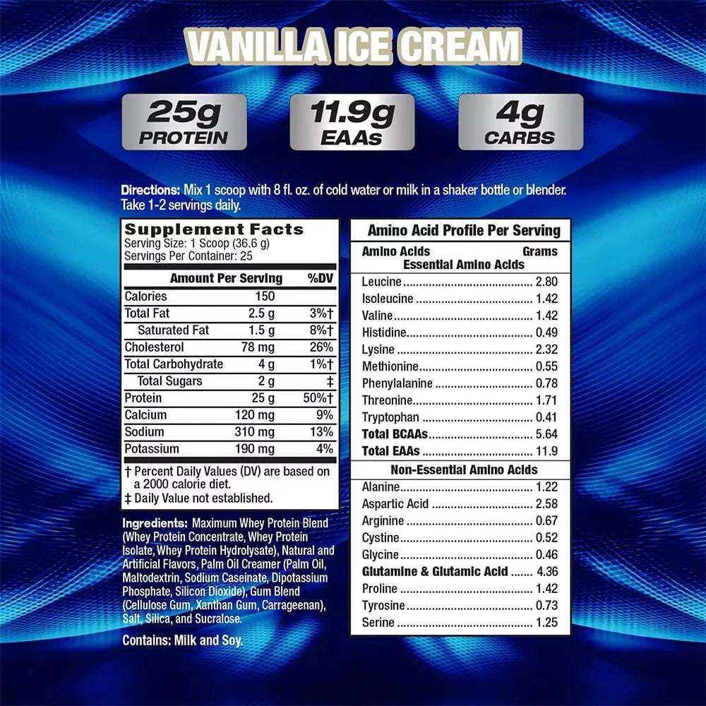 MHP Maximum Whey - 100% Whey Protein (915 g, Vanilla Ice Cream)