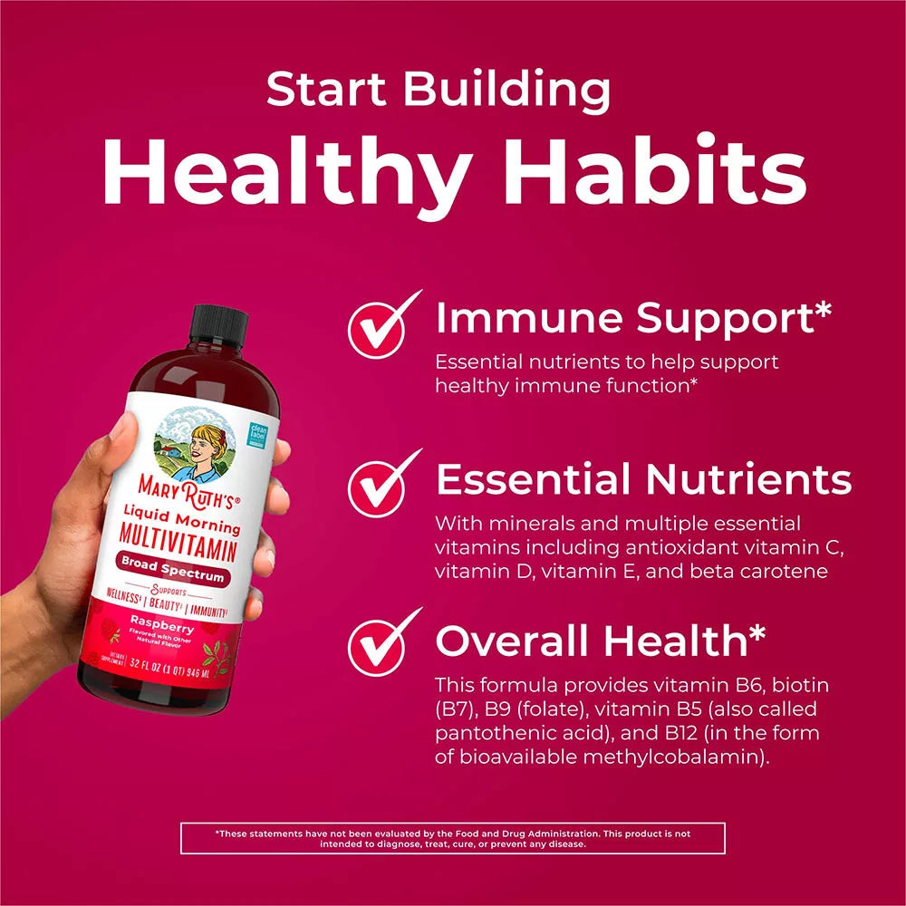 MaryRuth's Liquid Morning Multivitamin (32 fl. oz., Raspberry)