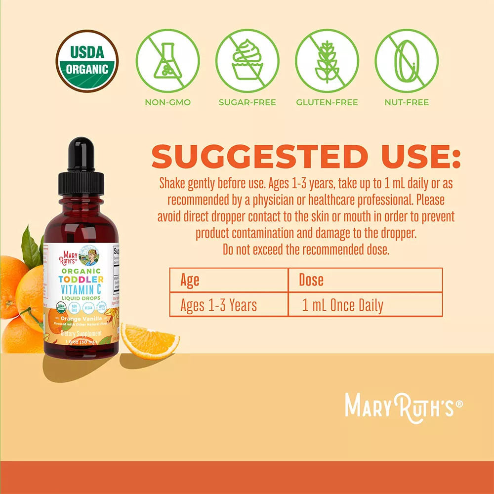 MaryRuth's Organic Toddler Vitamin C Liquid Drops (1 fl. oz., Orange Vanilla)