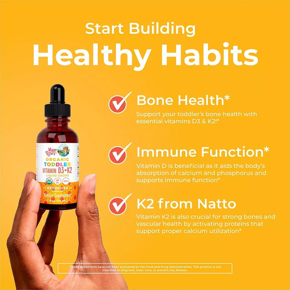 MaryRuth's Toddler Vitamin D3+K2 Liquid Drops (1 fl. oz.)