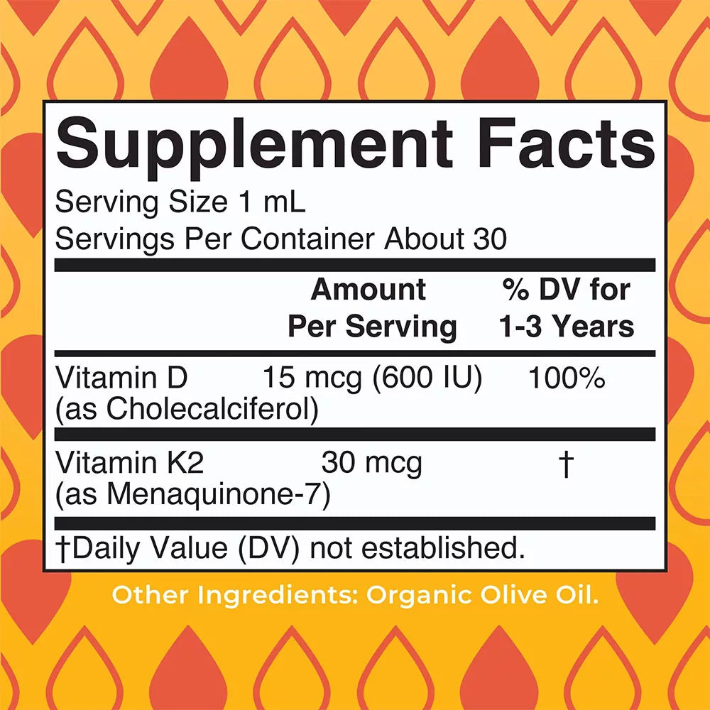 MaryRuth's Toddler Vitamin D3+K2 Liquid Drops (1 fl. oz.)